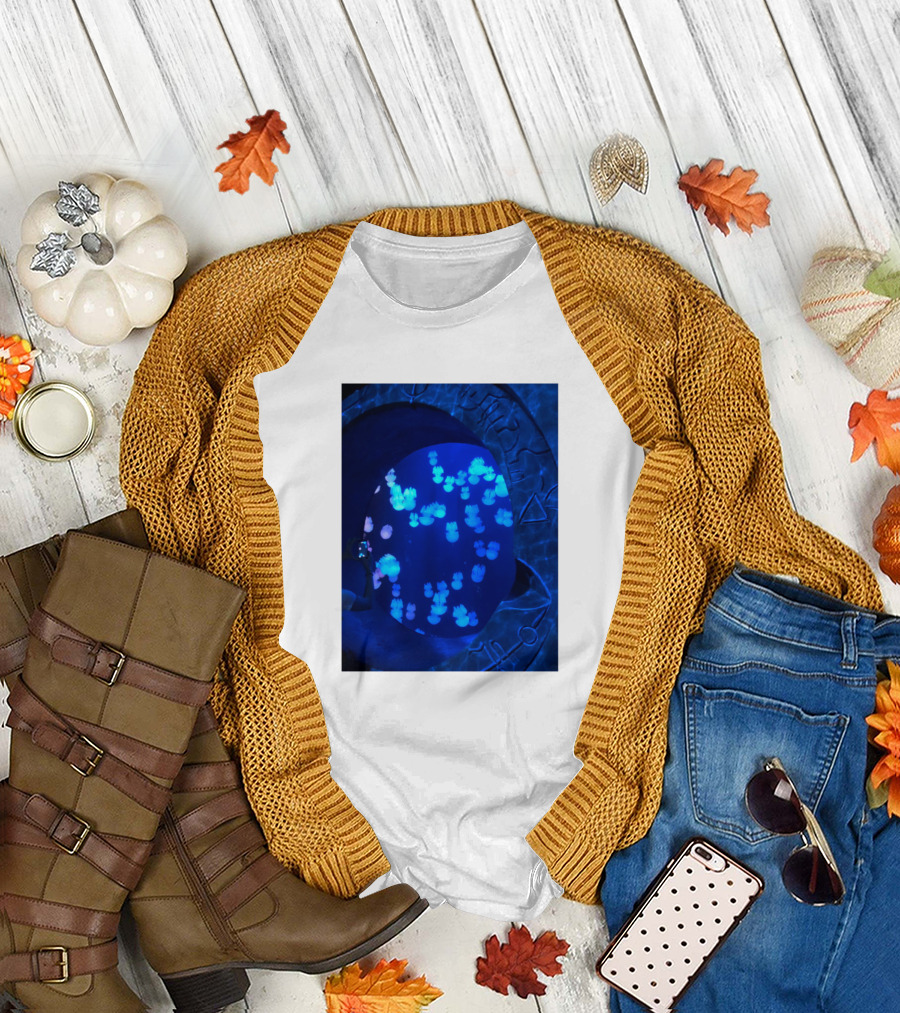Jellyfish Photography Glowing Blue Ocean Display T-Shirt