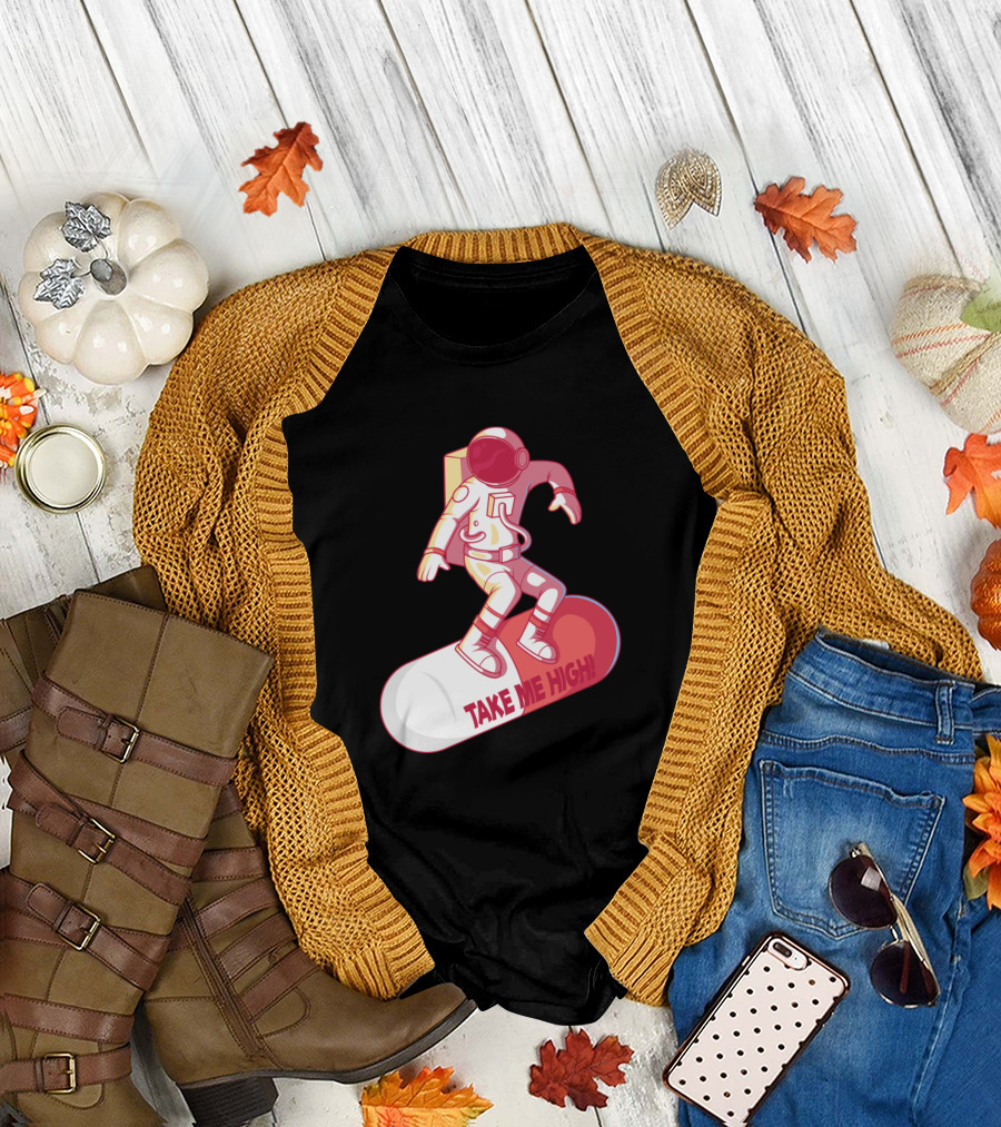Take Me High Astronaut Surfing on a Pill T-Shirt
