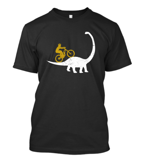 Bicycle Cyclist Riding Dinosaur T-Shirt