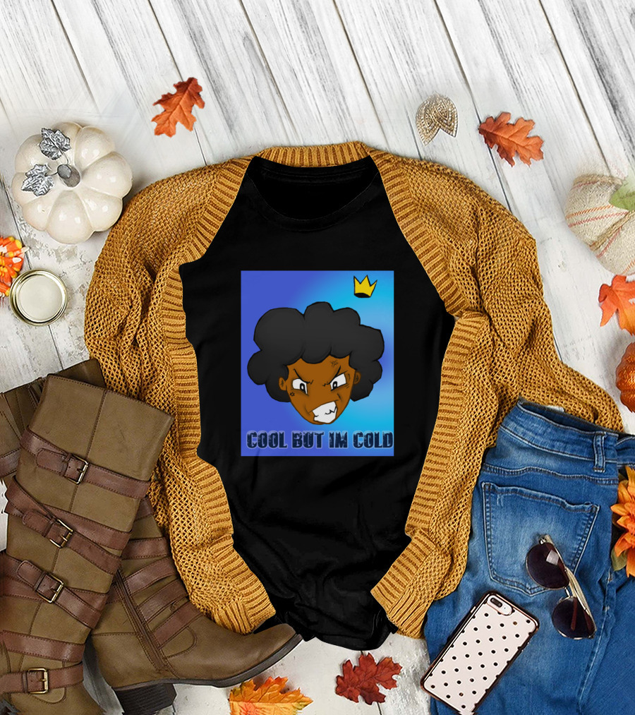 Cool But Im Cold Afro Expression with Yellow Crown T-Shirt
