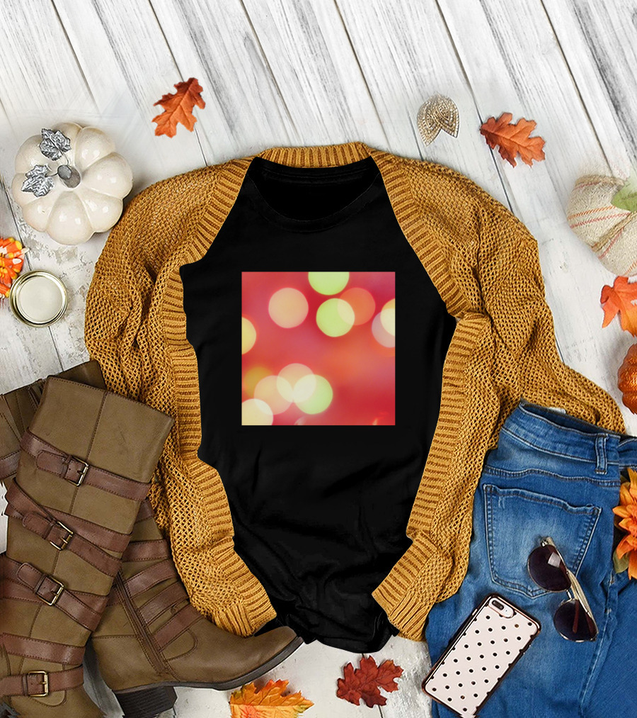Colored Lights Bokeh Christmas Glow T-Shirt