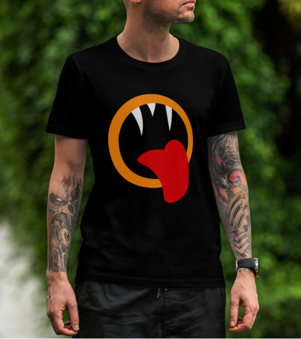 Funny Smile Monster Mouth With Fangs And Tongue T-Shirt