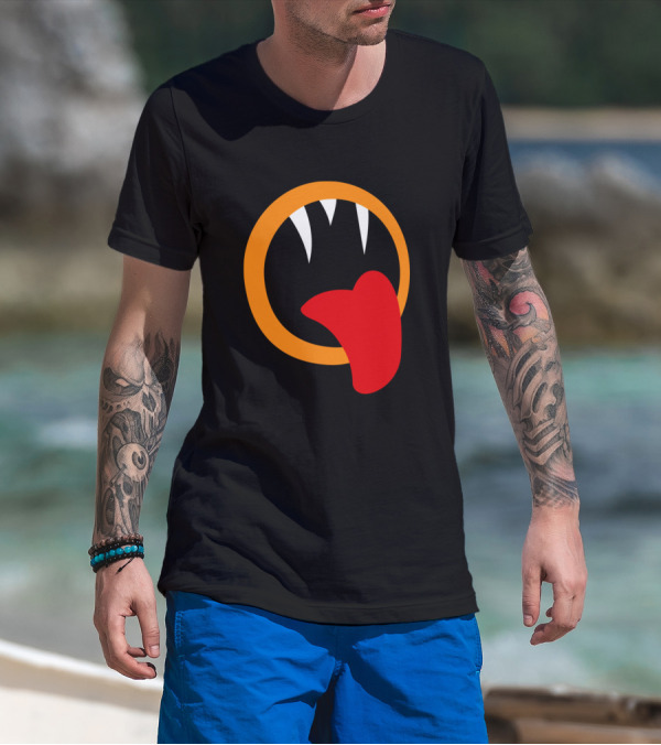 Funny Smile Monster Mouth With Fangs And Tongue T-Shirt