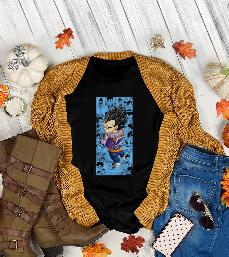 Vegeta Dragon Ball Z Manga Panels Blue T-Shirt