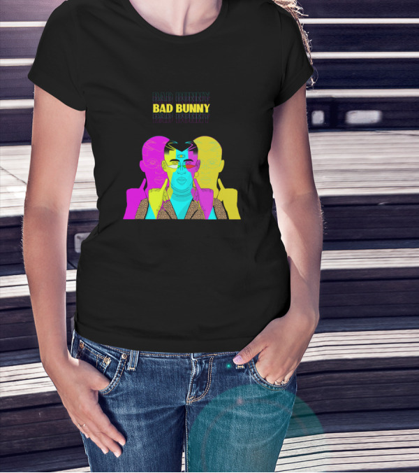 Bad Bunny Si Dios Lo Permite Psychedelic Neon T-Shirt