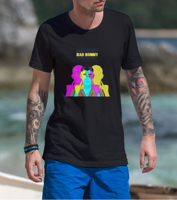 Bad Bunny Si Dios Lo Permite Psychedelic Neon T-Shirt