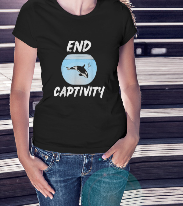 End Captivity Free The Orca Whales Ocean Freedom T-Shirt