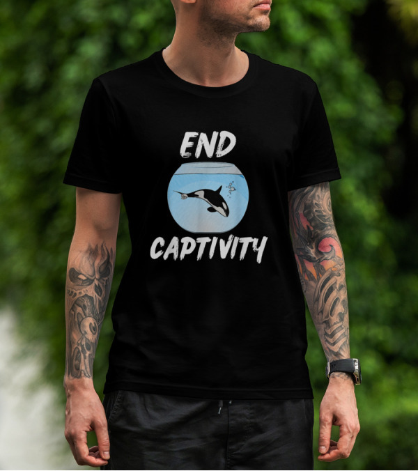 End Captivity Free The Orca Whales Ocean Freedom T-Shirt