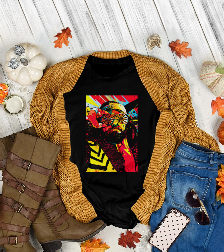 Cream Of The Crop Retro Wrestling Legend Art with Vibrant Colors and Iconic Sunglasses T-Shirt