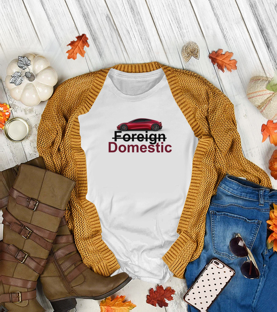 Domestic Cars Over Foreign with Red Coupe T-Shirt