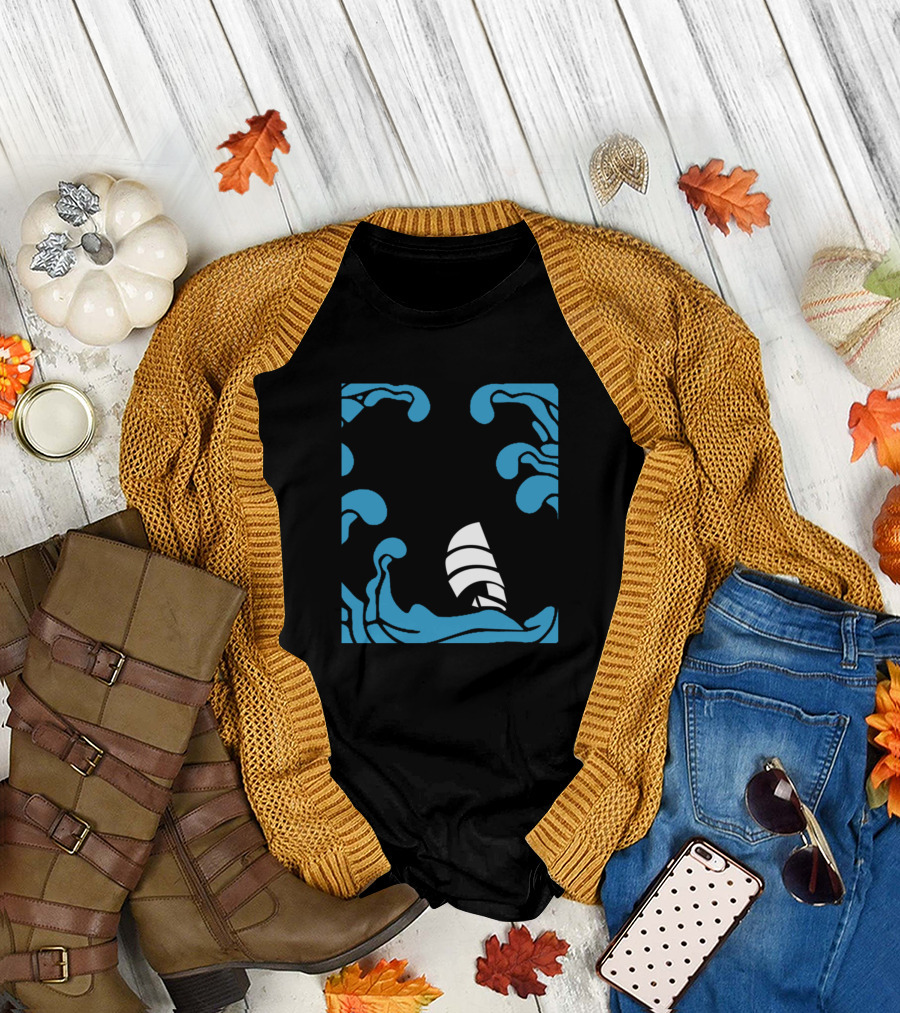 Boat Captain Funny Captains Log Waves and Sailboat T-Shirt
