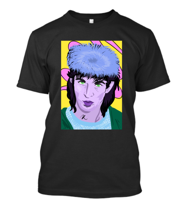 He's Too Shy Pop Art With Purple Face And Blue Hat T-Shirt