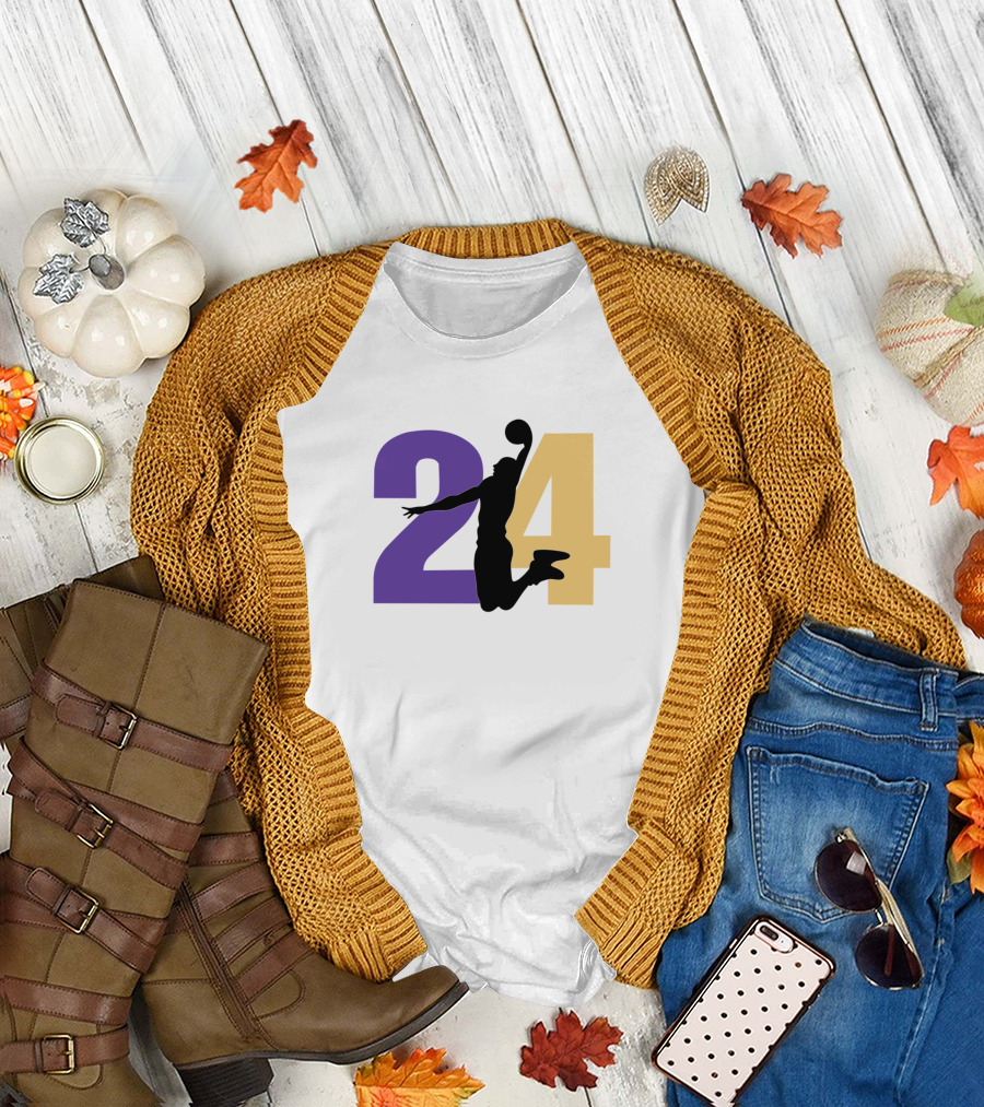 Kobe 24 Dunk Silhouette in Purple and Gold T-Shirt