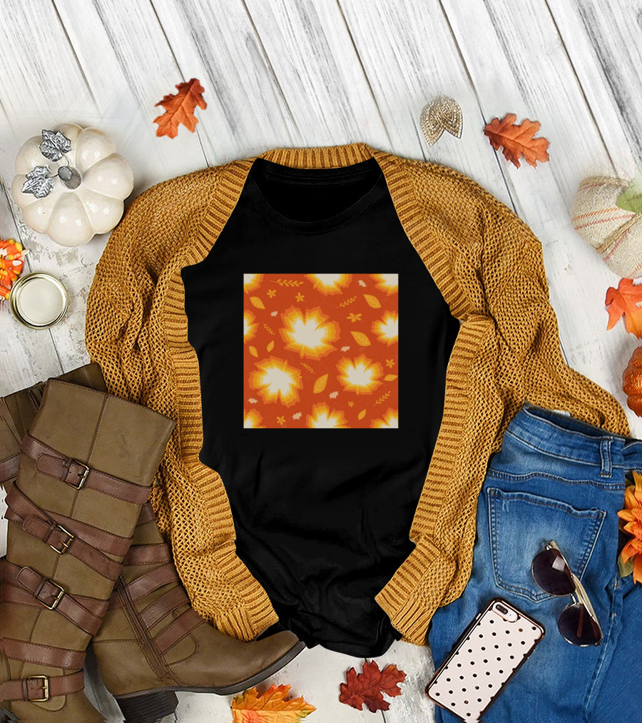 Neck Gaiter Autumn Leaves Face Mask Bandana Balaclava Fall Leaf T-Shirt