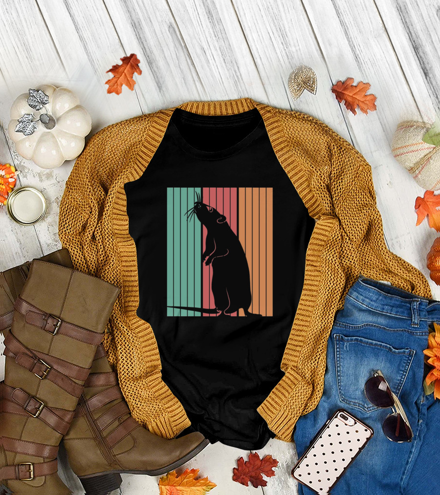 Retro Rat Mouse Rodent Stripes T-Shirt