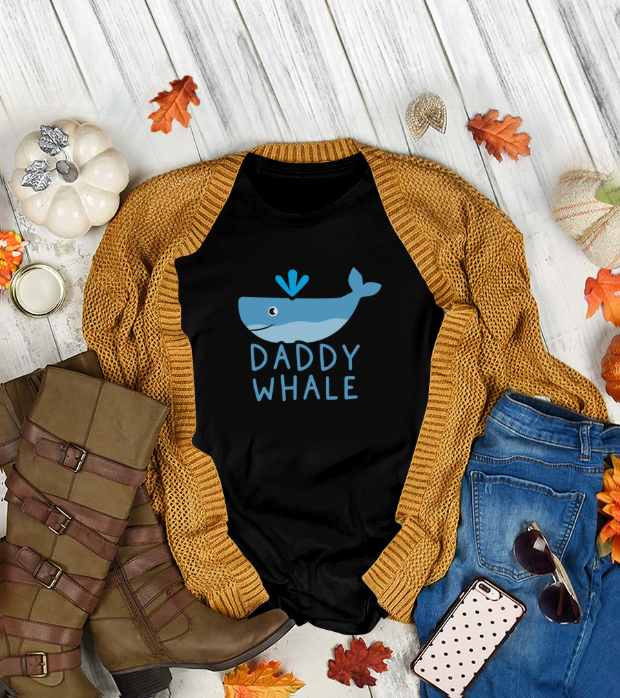 Daddy Whale Kawaii Pregnancy Announcement T-Shirt