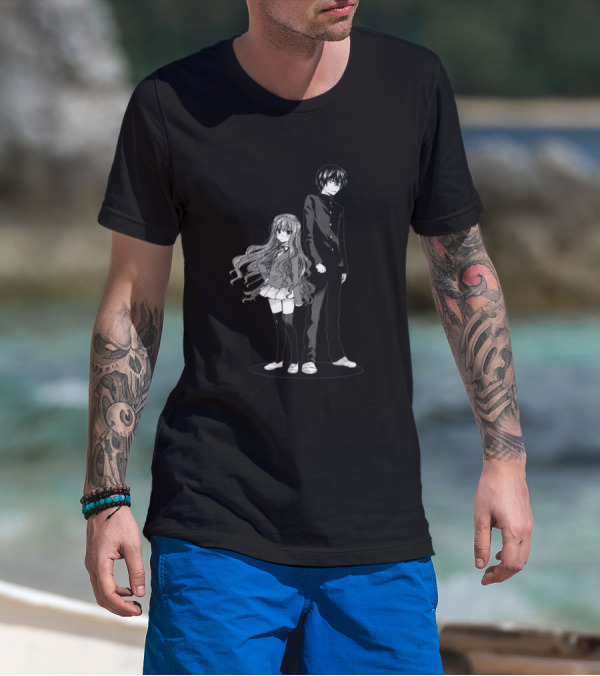 Toradora Essential Taiga And Ryuuji Monochrome T-Shirt