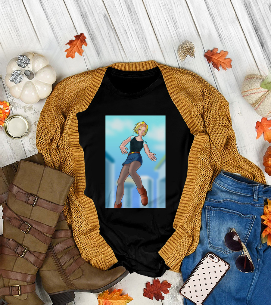 Dragonball Z Android 18 Dynamic Pose T-Shirt