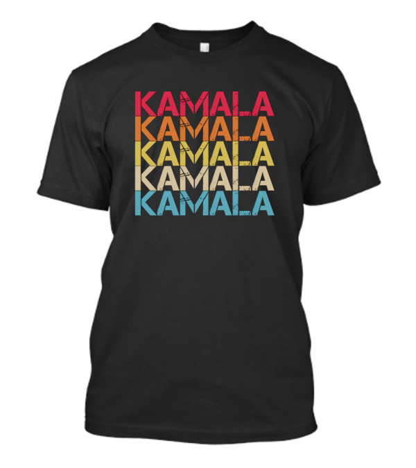 Kamala Harris Vintage Distressed Multicolor Grunge Text Repeated T-Shirt