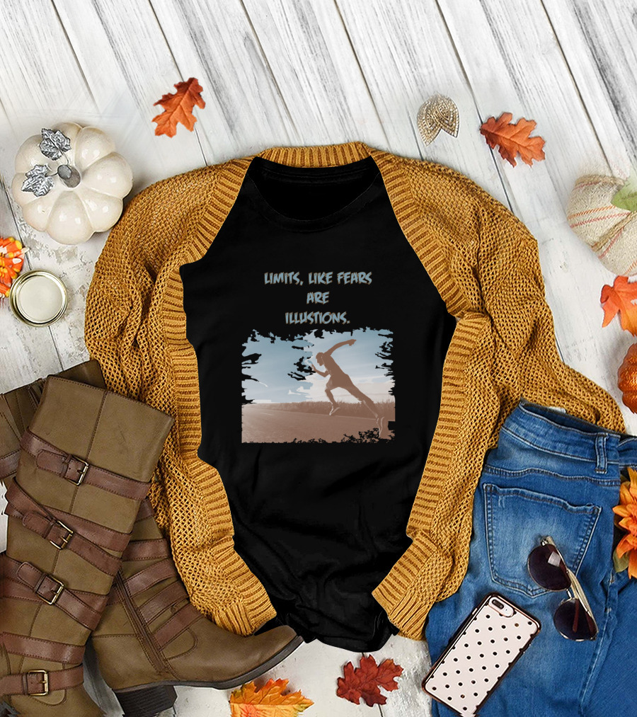 Limits Like Fears Are Illusions Running Silhouette Landscape T-Shirt