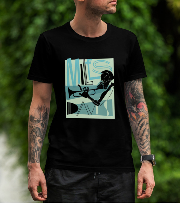 Miles Davis Trumpet Jazz Art Deco T-Shirt