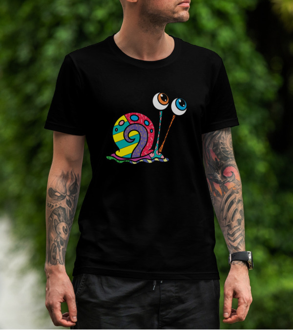 Colorful Spongebob Gary The Snail Psychedelic T-Shirt