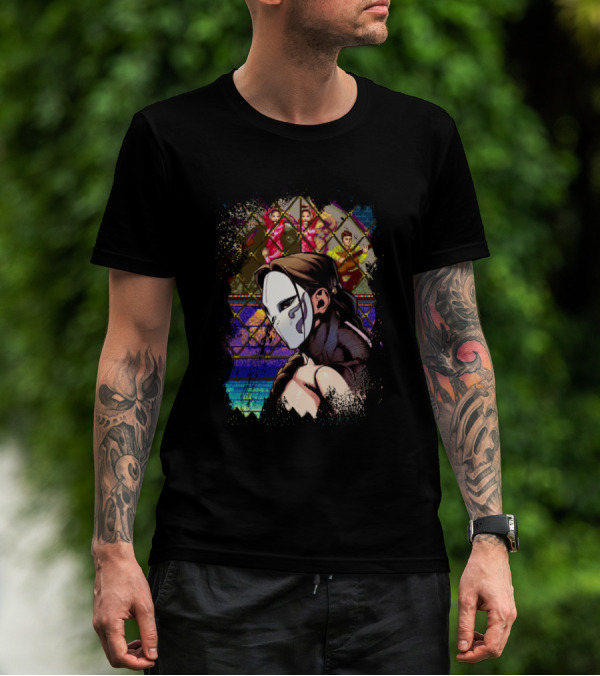 Vega Street Fighter Masked Character With Colorful Background T-Shirt