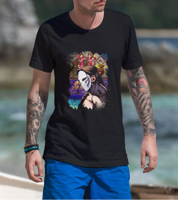 Vega Street Fighter Masked Character With Colorful Background T-Shirt