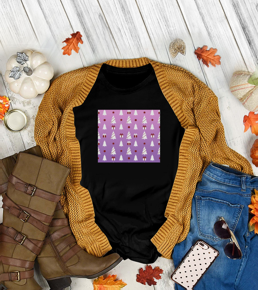 Christmas Tree Star Pine with Gifts and Ornaments T-Shirt