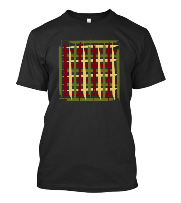Crisscross Christmas Green Red Stripes T-Shirt