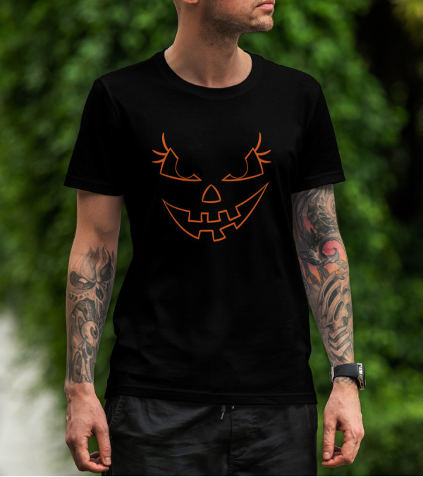 Funny And Cool Halloween Costume Pumpkin Face T-Shirt