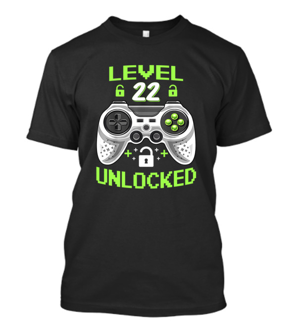 Level 22 Unlocked Gamer Birthday Controller T-Shirt
