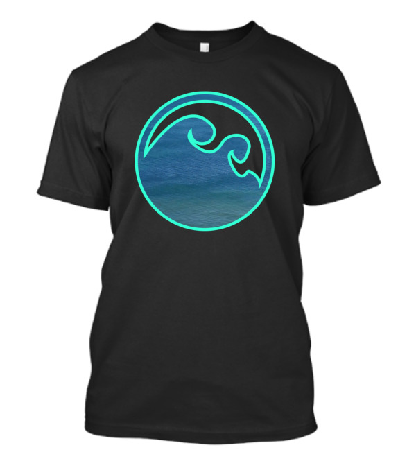 Ocean Vibes Neon Wave Circle T-Shirt