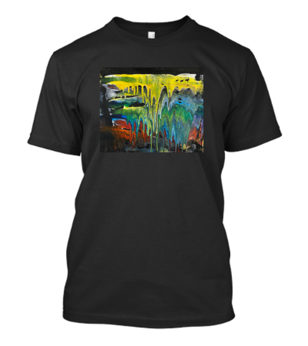 Colorful Abstract Paint Splattered Drip Effect T-Shirt