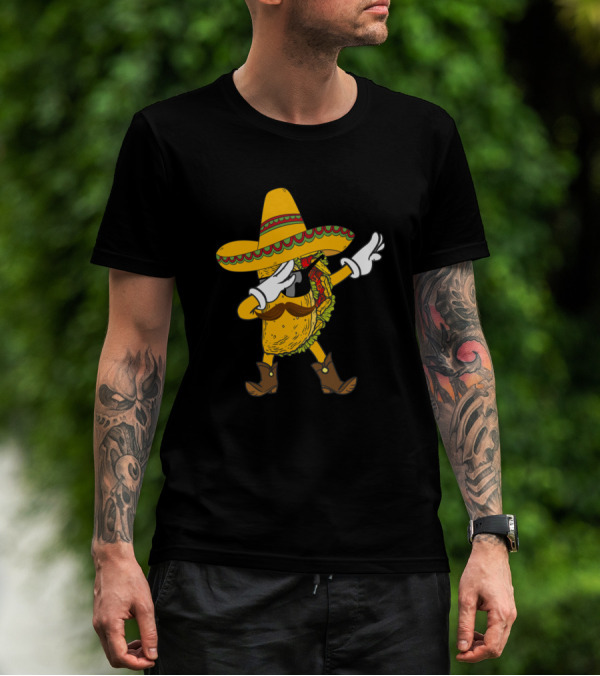 Dabbing Taco Sombrero Cinco De Mayo Mexican Food Men T-Shirt