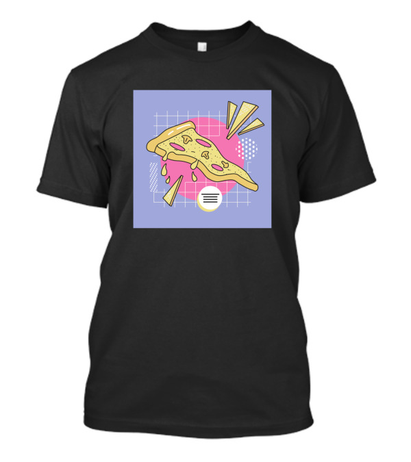 Retro Pizza Slice With Geometric 80s Aesthetic Elements T-Shirt