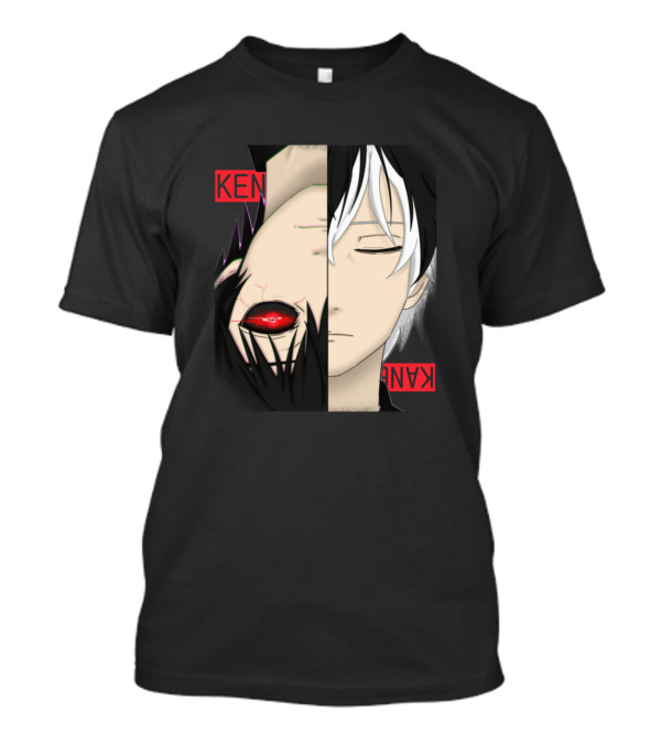 Ken Kaneki Tokyo Ghoul Split Face Red Eye Anime Series Fan T-Shirt