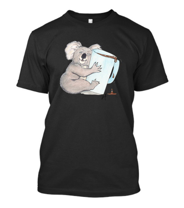 Koala Caffeinated Critter Hugging Coffee Cup Forest Bear T-Shirt