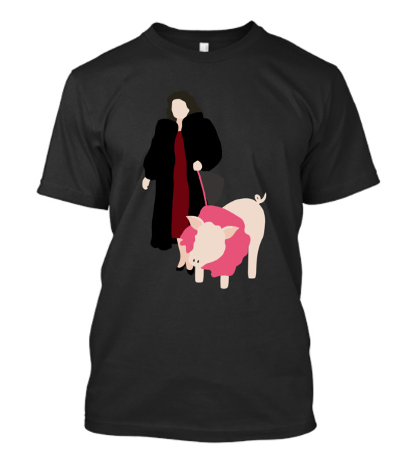 Suzanne Walking Pet Pig On Leash T-Shirt