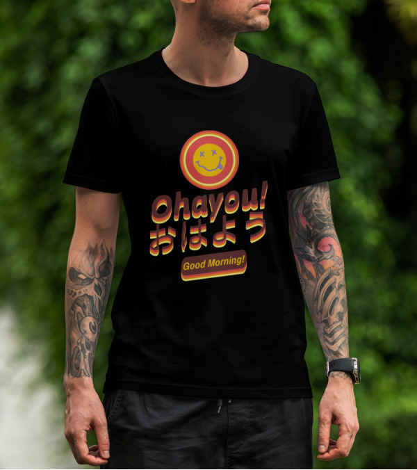 Ohayou Good Morning Smiley Face T-Shirt