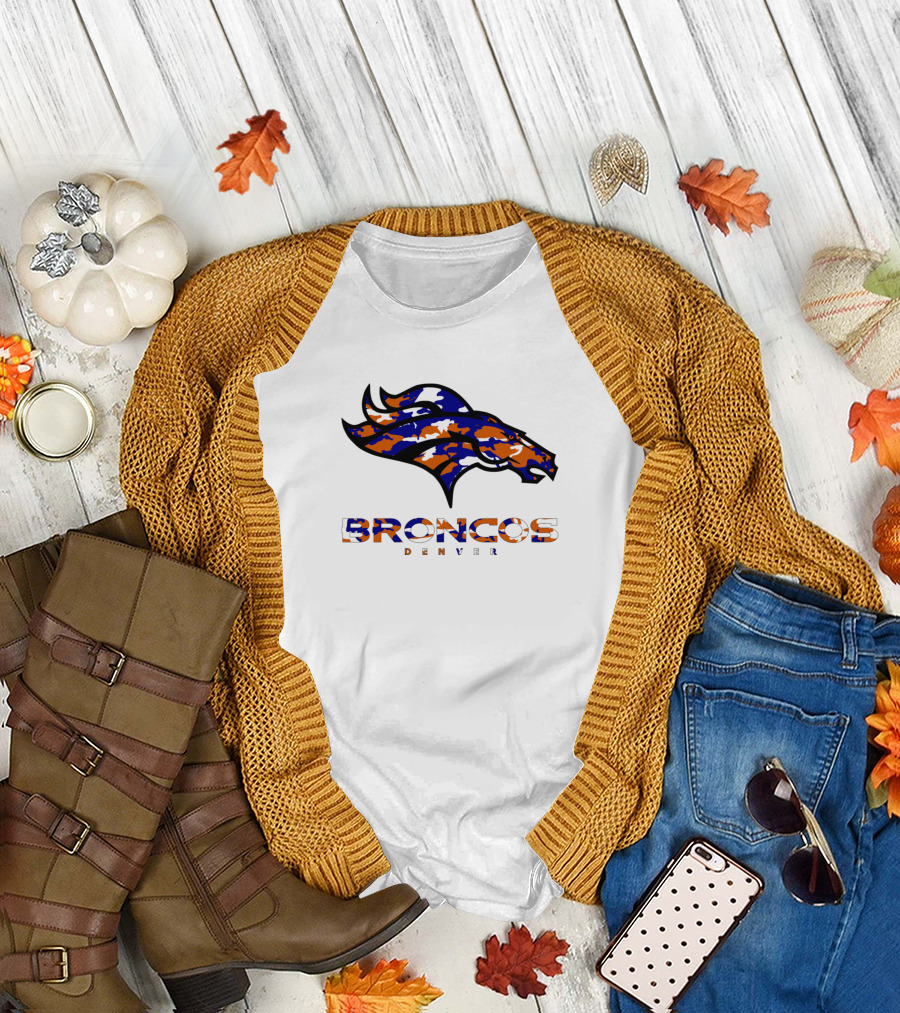 Broncos Denver Blue And Orange Camo Edition T-Shirt