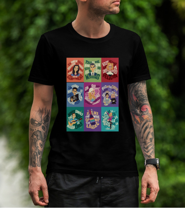 Schitt's Creek Quotes Nine-Panel Collage T-Shirt
