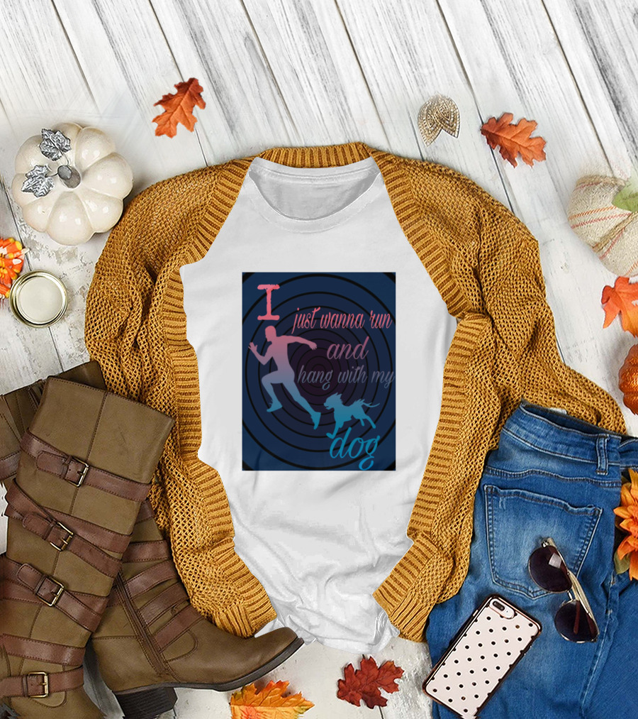 I Just Wanna Run and Hang with My Dog Spiral T-Shirt