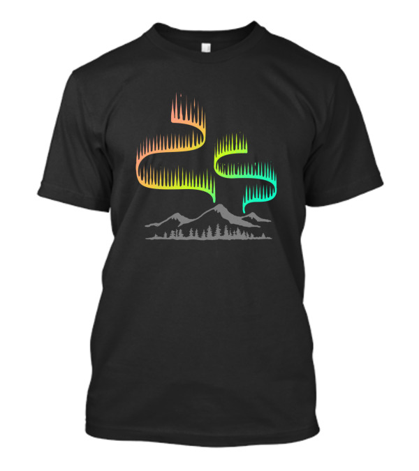 The Auroray Northern Lights Over Mountain Landscape T-Shirt