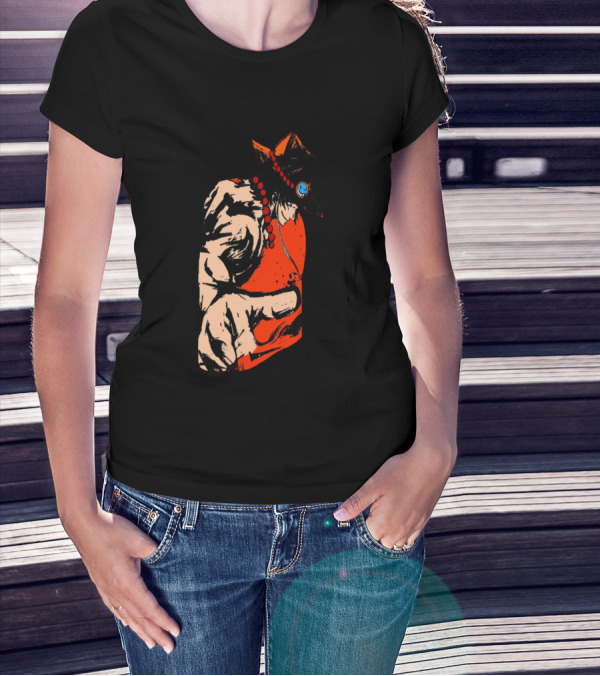 Portgas D Ace Fire Fist Black Cloak Beads Hat T-Shirt