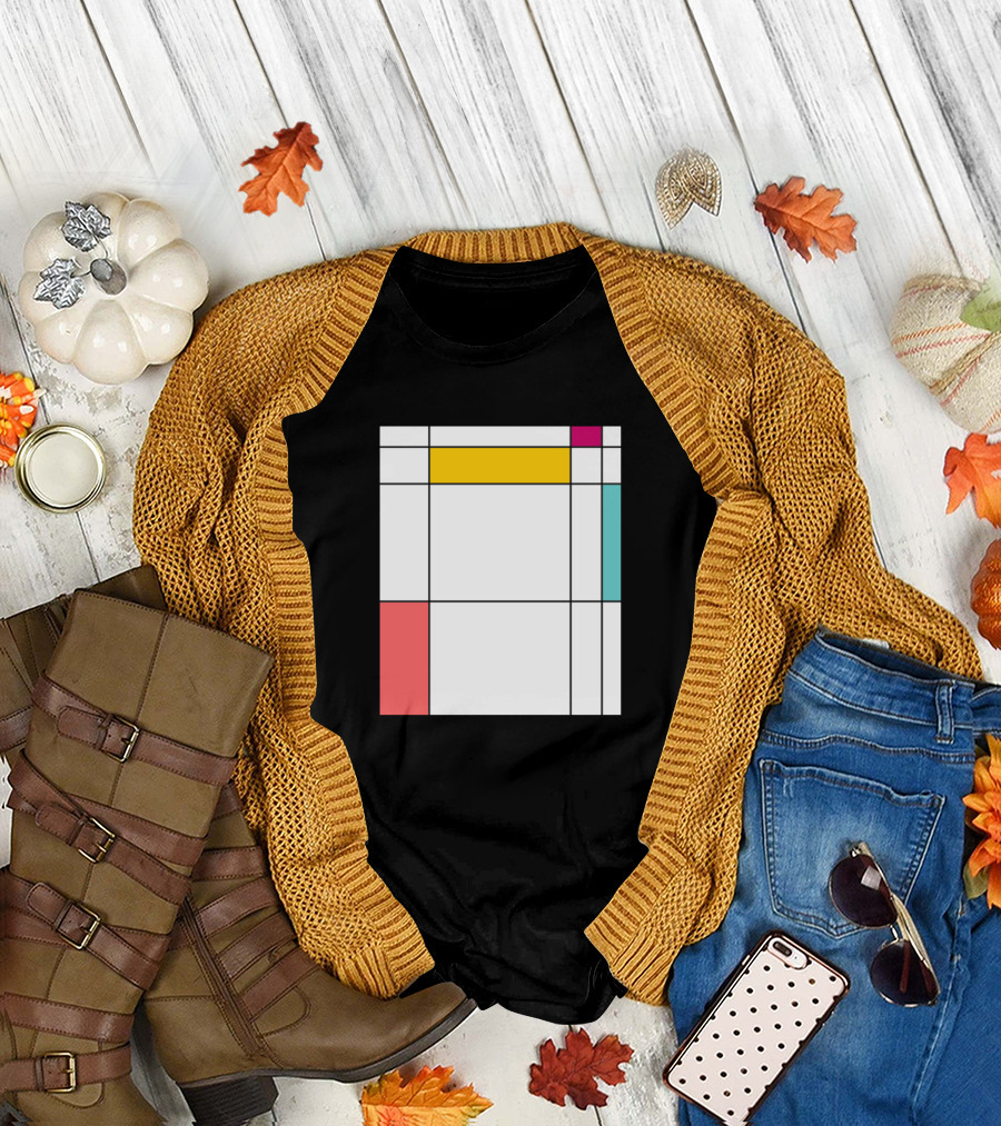 Pretty Squared Mondrian Style Geometric Squares T-Shirt