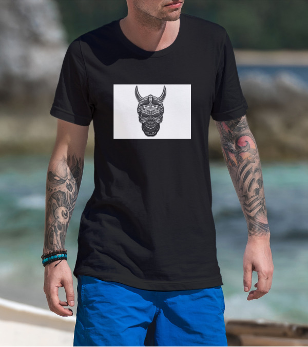 Viking Helmet Skull With Horns T-Shirt