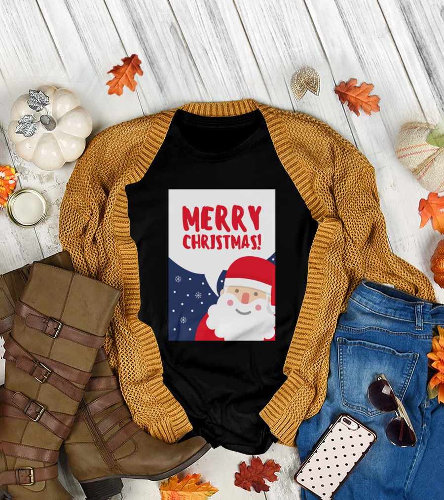 Merry Christmas Santa Snowflakes T-Shirt