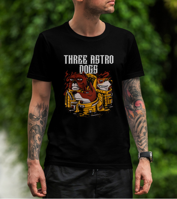 THREE ASTRO DOGS Space Adventure Pals T-Shirt