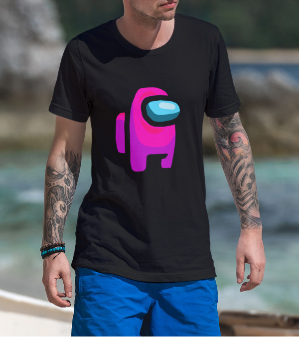 Among Us Pink Crewmate Icon T-Shirt